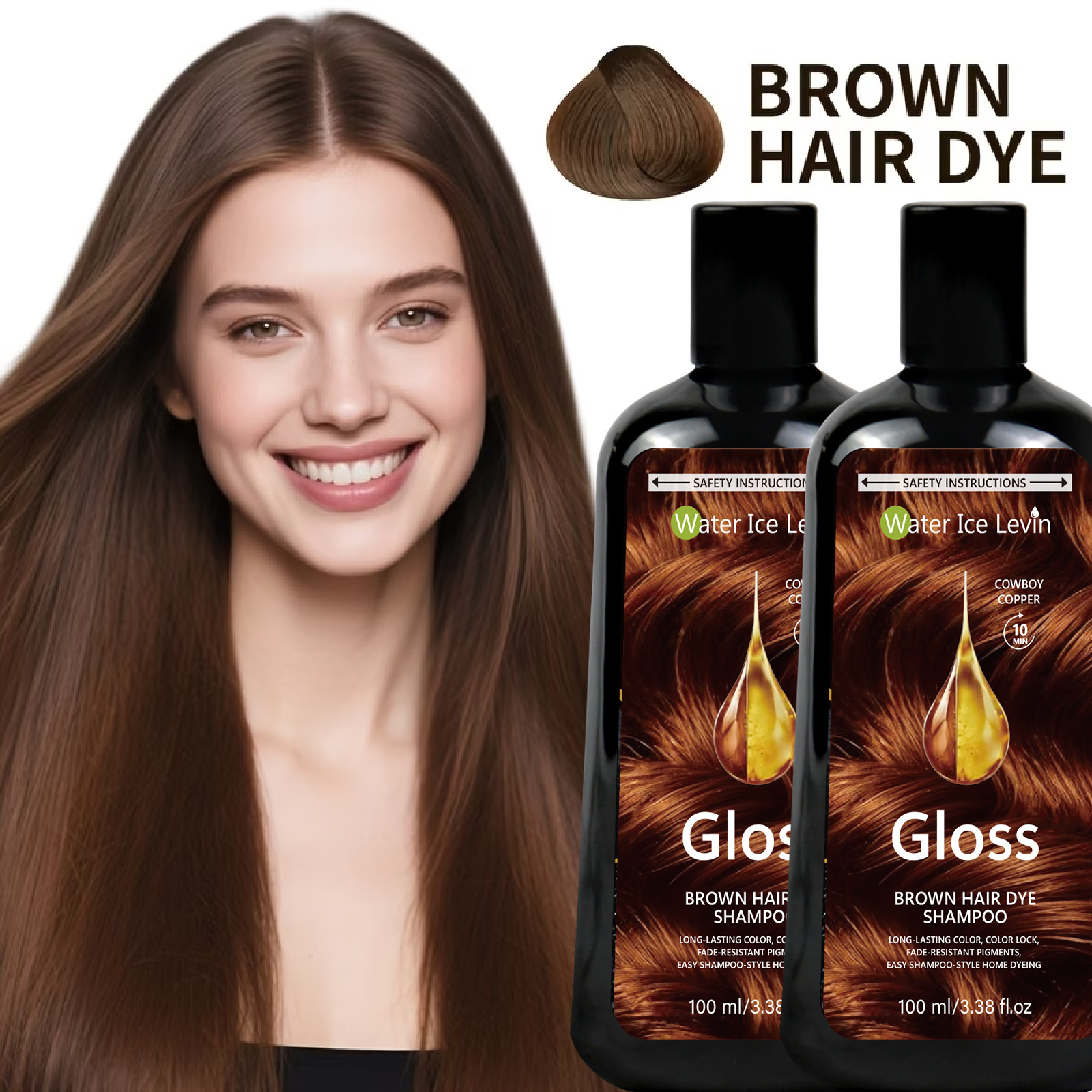 Hair Spray Color - Shampoo colorant pour cheveux bruns 100