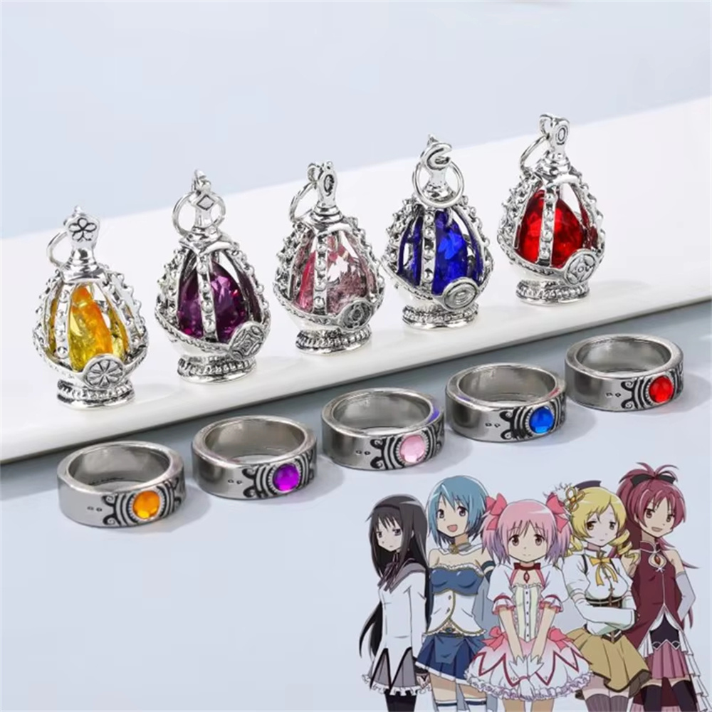 Prop En Cosplay - Collier et bague en cristal Anime