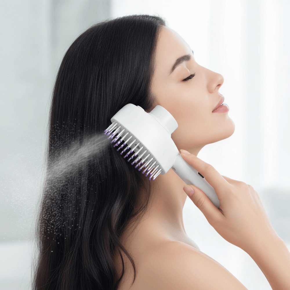 Hair Spray Color - Brosse de massage multifonctionnelle à lumière