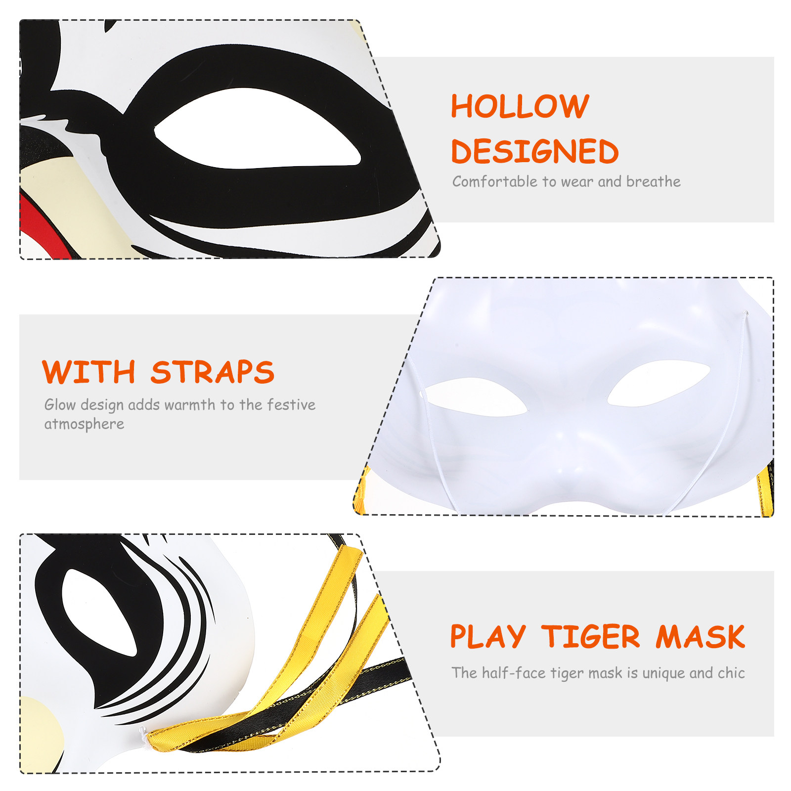 Masque de tigre demi-visage un - Easy Cosplay Prop avis et prix